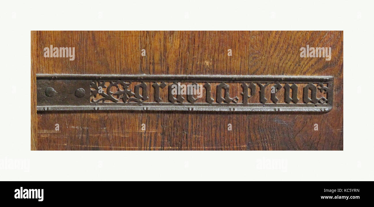 Scharniere, 15. Jahrhundert, Spanisch (?), Bügeleisen, L. 15-5/8, W. 1-3/4-in., Metalwork-Iron Stockfoto