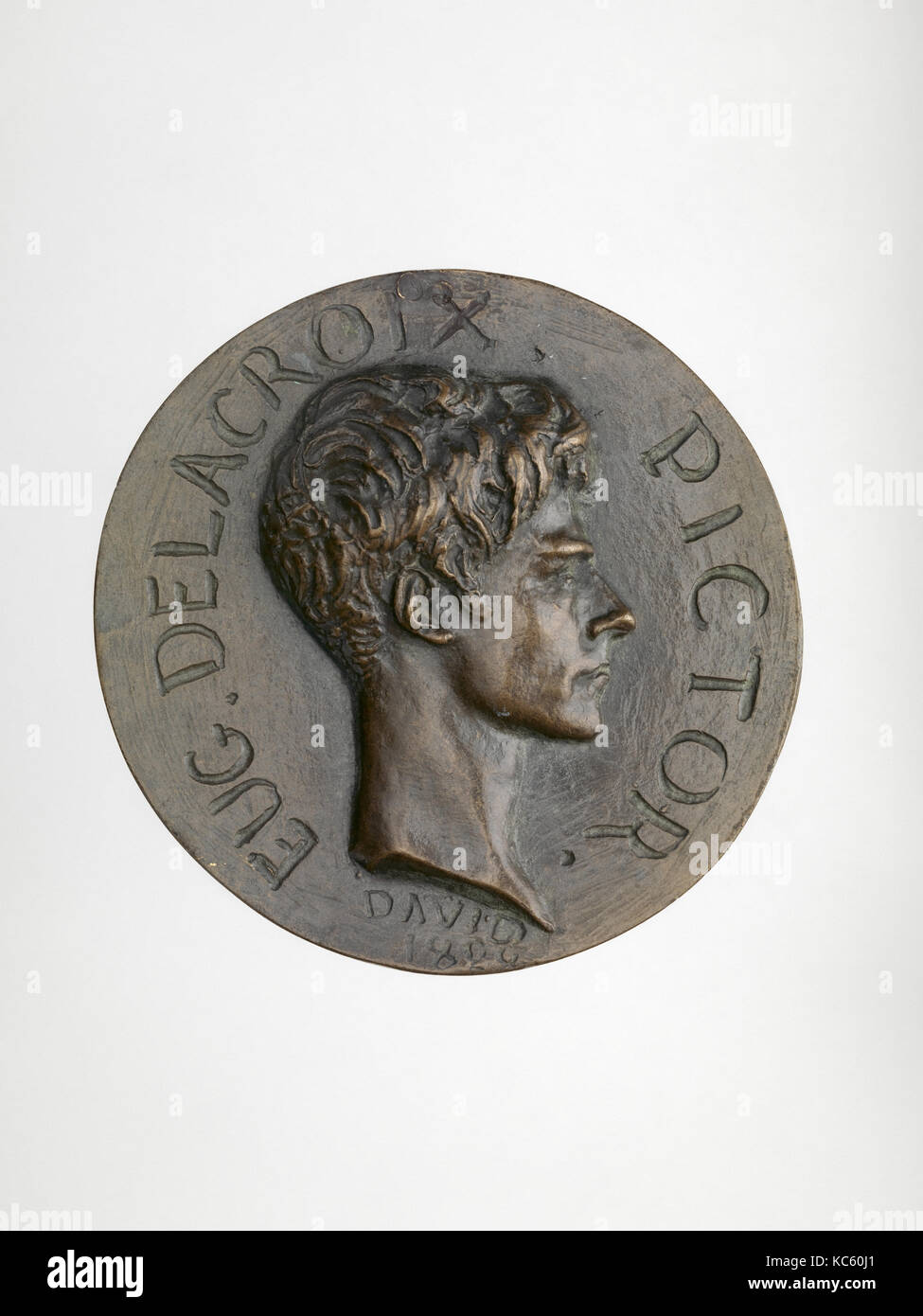 Ferdinand Victor Eugène Delacroix (1798 - 1863), Medaillenträger: Pierre Jean David d'Angers, 1828 Stockfoto