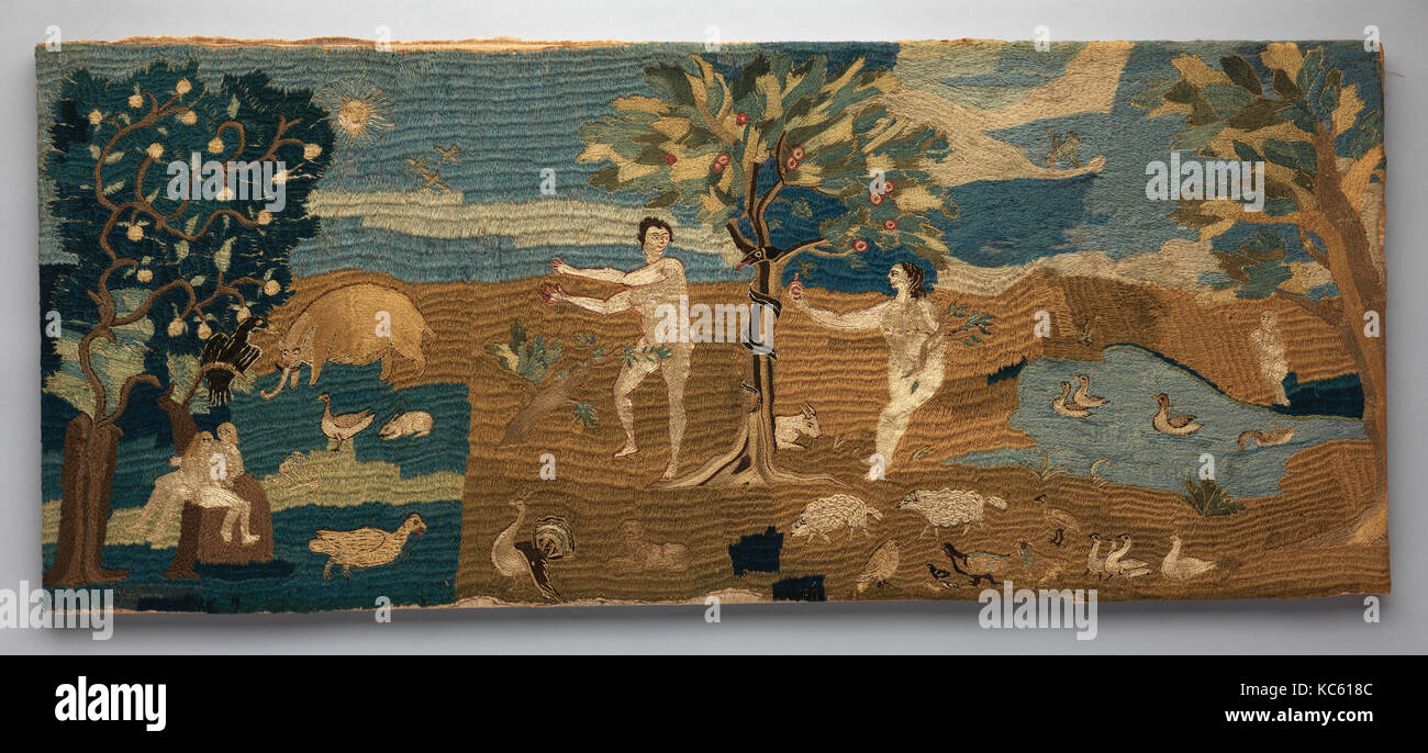 Schornstein Stück mit Bildern von Adam und Eva, Unbekannt, Ca. 1760 Stockfoto