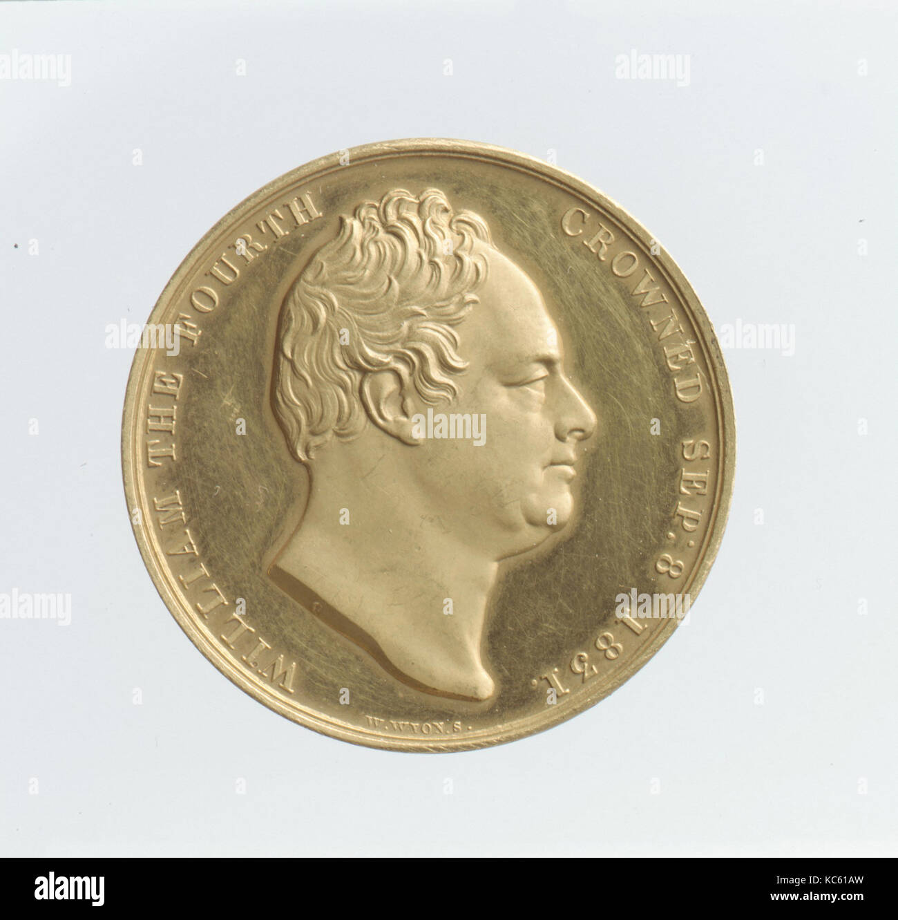 Krönung von Wilhelm IV., William Wyon (Briten, Birmingham 1795 - 1851 Brighton), 1831, British, Gold, Durchmesser: 1 5/16 in. (34 Stockfoto