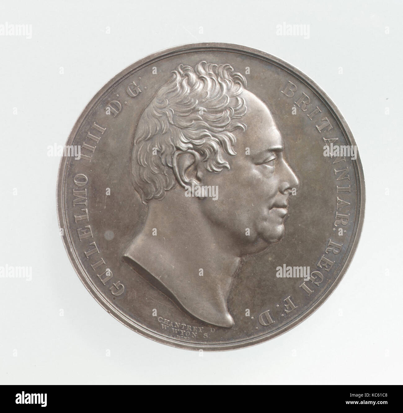 Wilhelm IV., William Wyon (Briten, Birmingham 1795 - 1851 Brighton), 1830, British, Silber, Durchmesser: 2 11/16 in. (69 mm), Medaillen Stockfoto