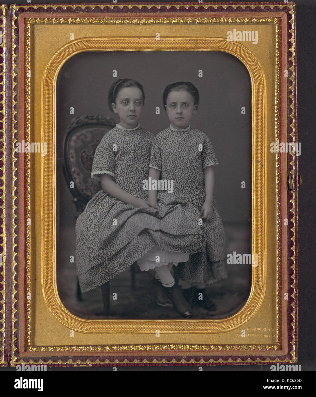 Zwei Mädchen in identischen Kleider, Jeremia Gurney, Ca. 1857 Stockfoto