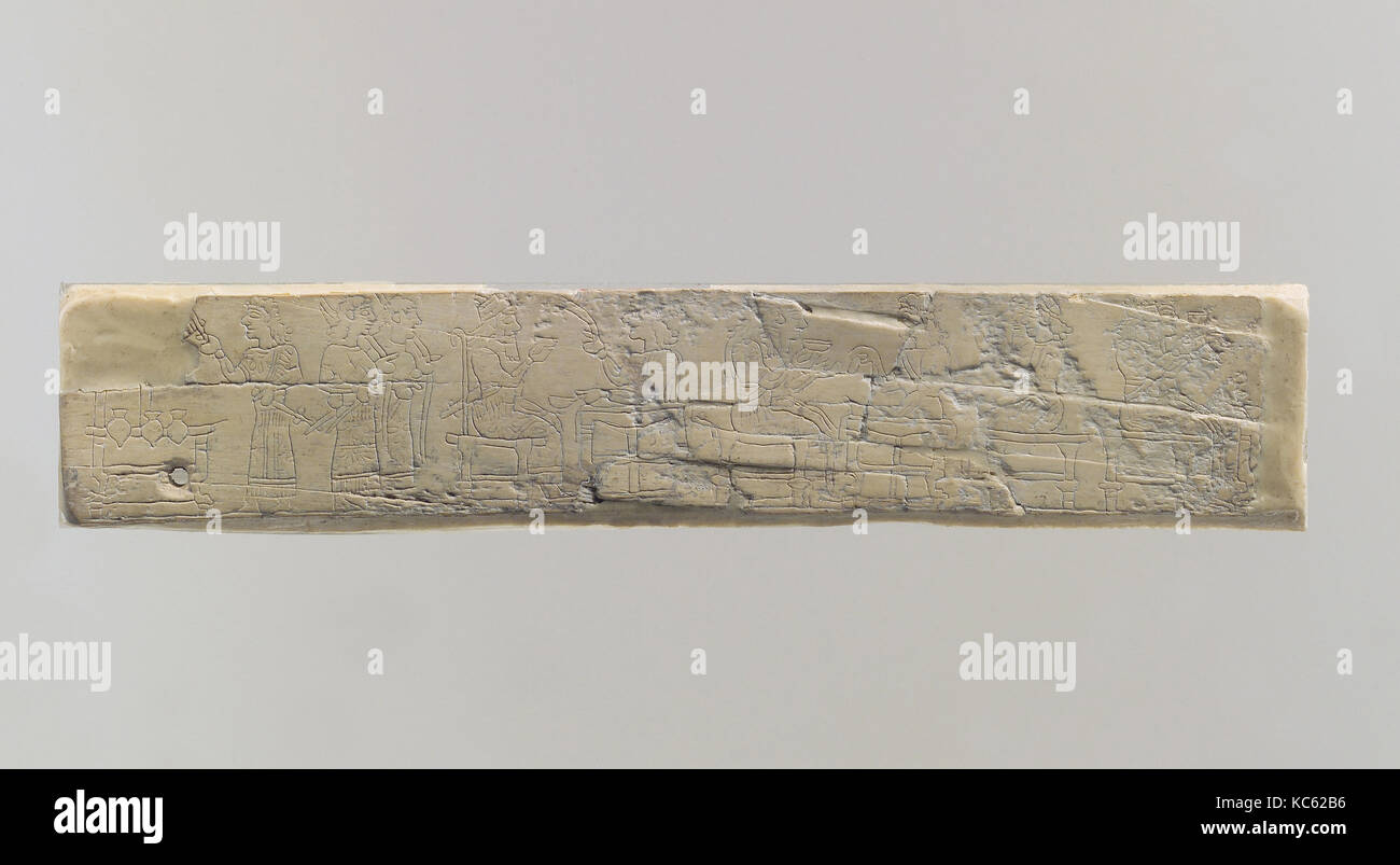 Plakette, Neuassyrischen, Ca. 9.-8. Jahrhundert v. Chr., in Mesopotamien, Nimrud (antike Kalhu), Assyrische, Elfenbein, 1,22 x 6,5 x 0,16 in. (3.1 Stockfoto