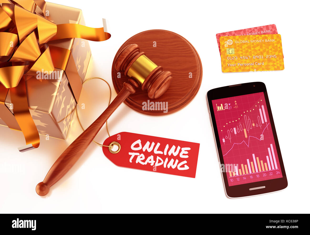 Online Auktion Stockfoto