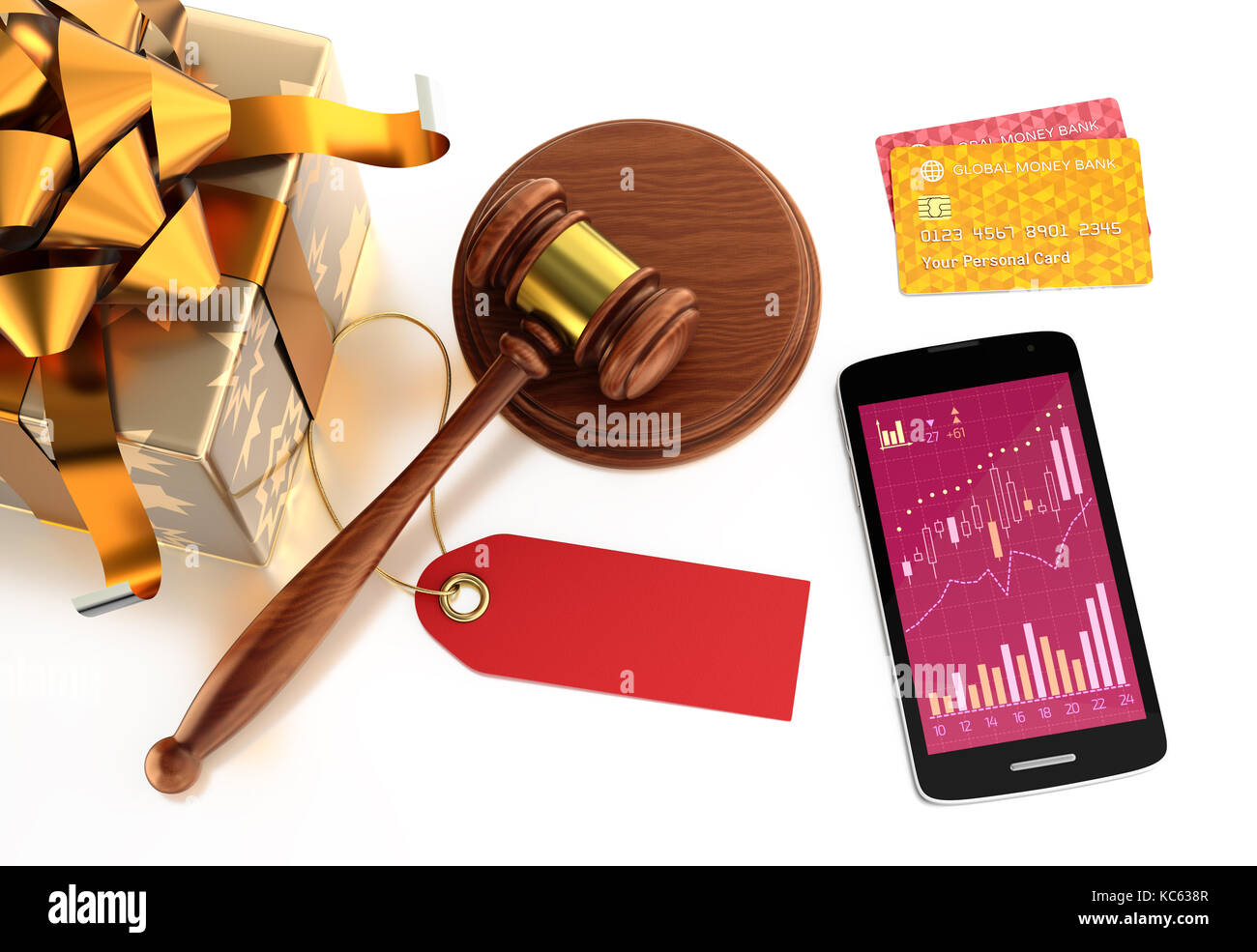 Online Auktion Stockfoto