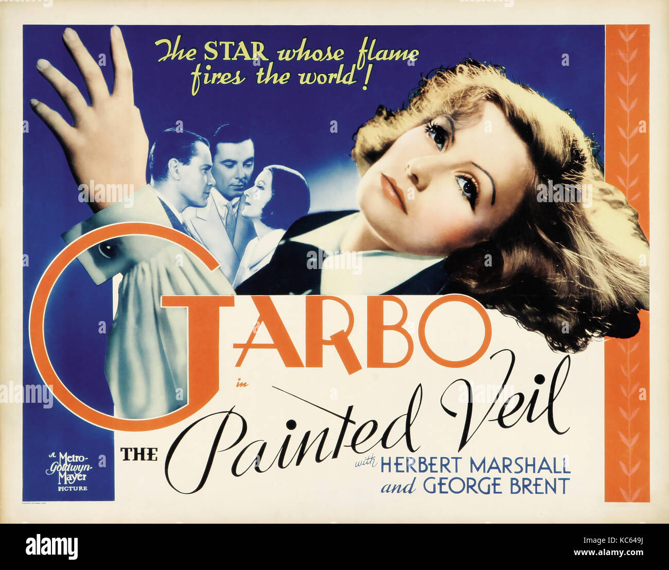 Die BEMALTEN VORHANG 1934 MGM Film mit Greta Garbo Stockfoto