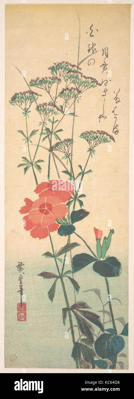 Super Pink und Chinesischen Agrimony, Utagawa Hiroshige, Ca. 1836 Stockfoto