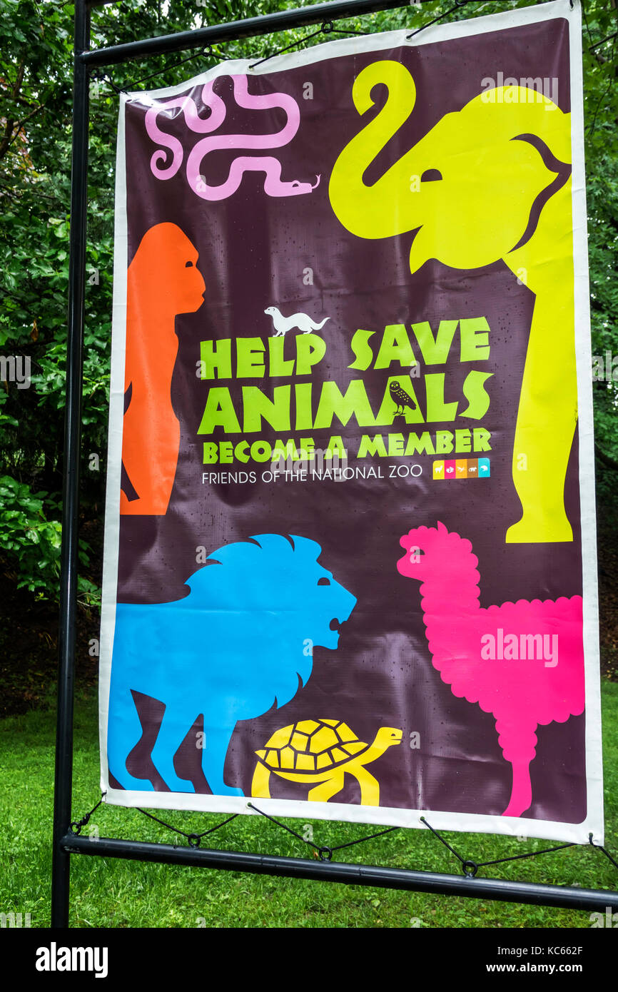 Washington DC, National Zoo, Poster, Mitgliedschaftsfahrt, DC170525066 Stockfoto