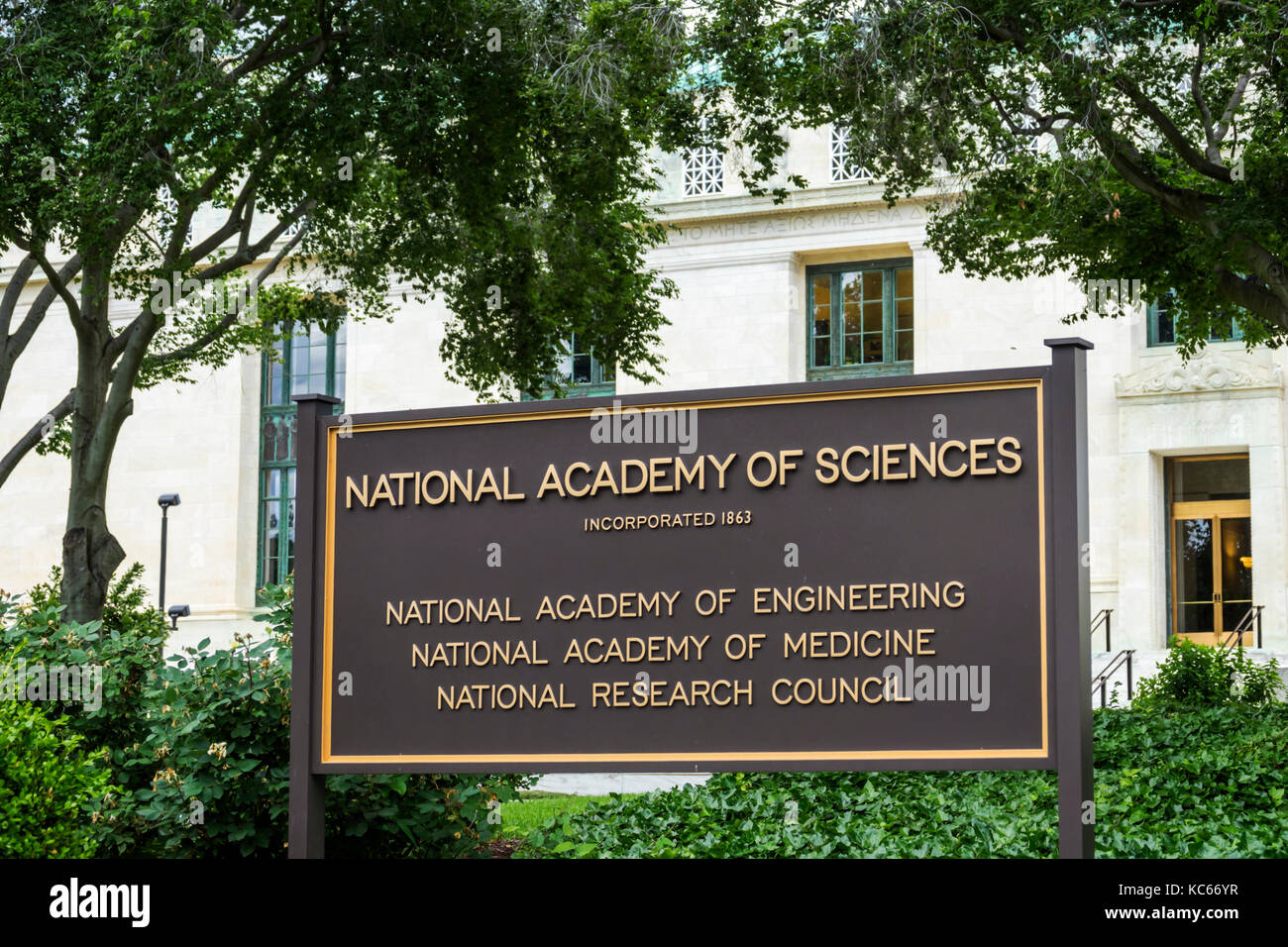 Washington DC, National Mall, National Academy of Science, NAS, außen, Schild, DC170527049 Stockfoto