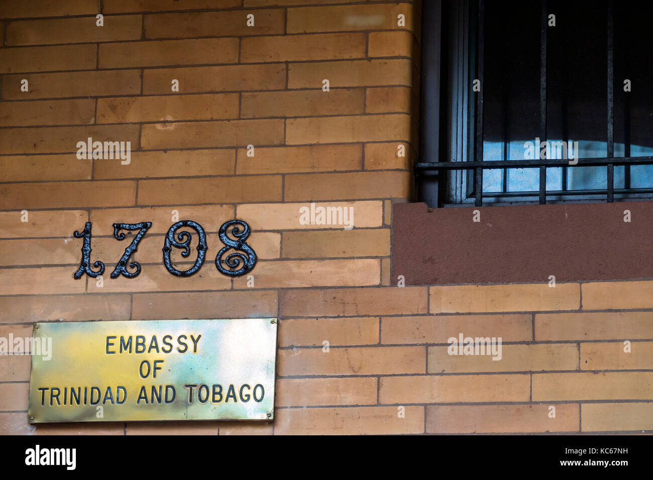 Washington DC, Massachusetts Avenue, Botschaft von Trinidad und Tobago, Außenansicht, diplomatische Mission, DC170527127 Stockfoto