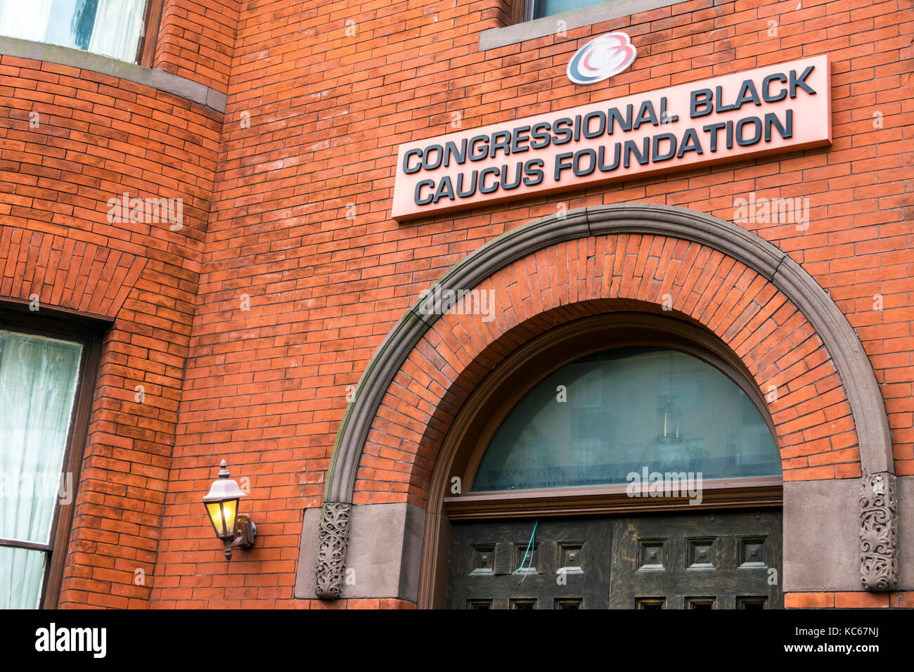 Washington DC, Massachusetts Avenue, Congressional Black Caucus Foundation, außen, Schild, DC170527126 Stockfoto