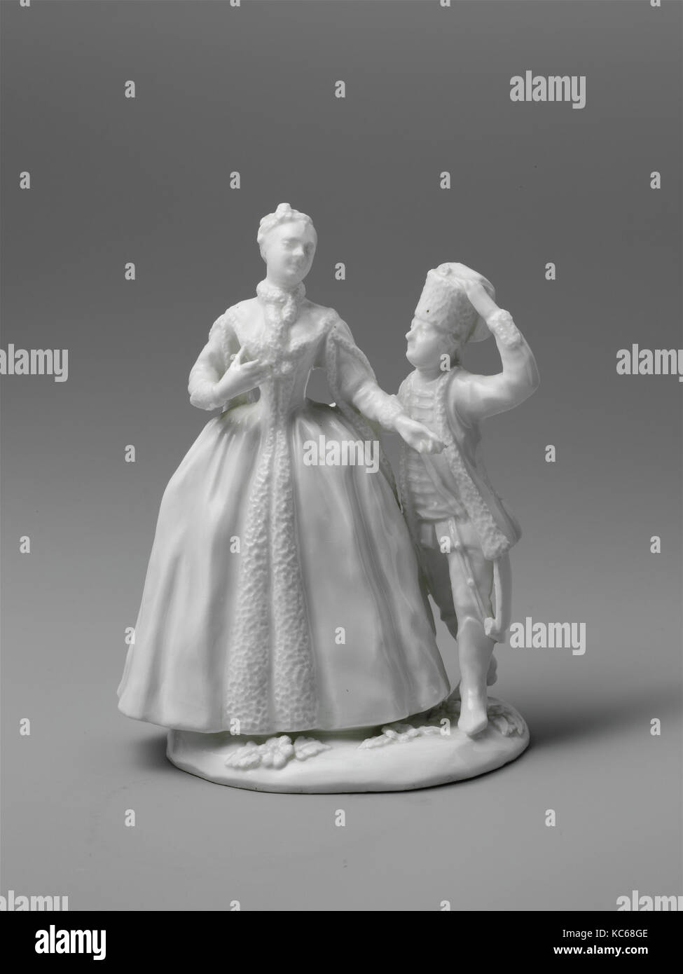 Frau und Husar, Ca. 1755, Österreich, Wien, Hartporzellan, Höhe: 5 cm. (14,6 cm), Ceramics-Porcelain Stockfoto