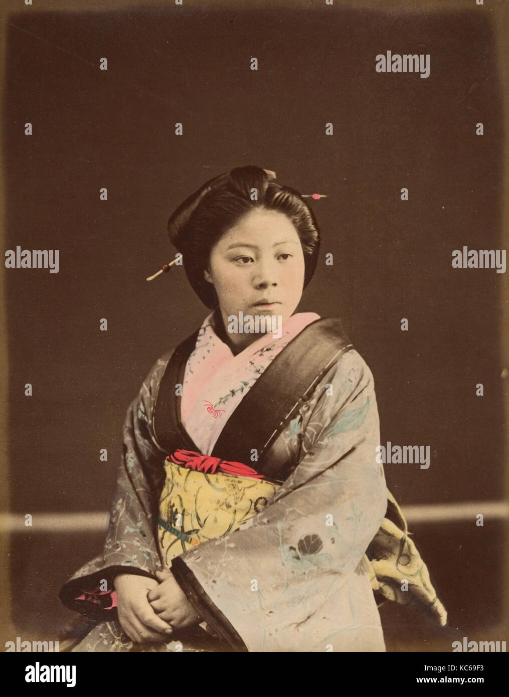 Shin, einem Bekannten Teehaus Mädchen in Yokohama, Unbekannt, 1870 s Stockfoto