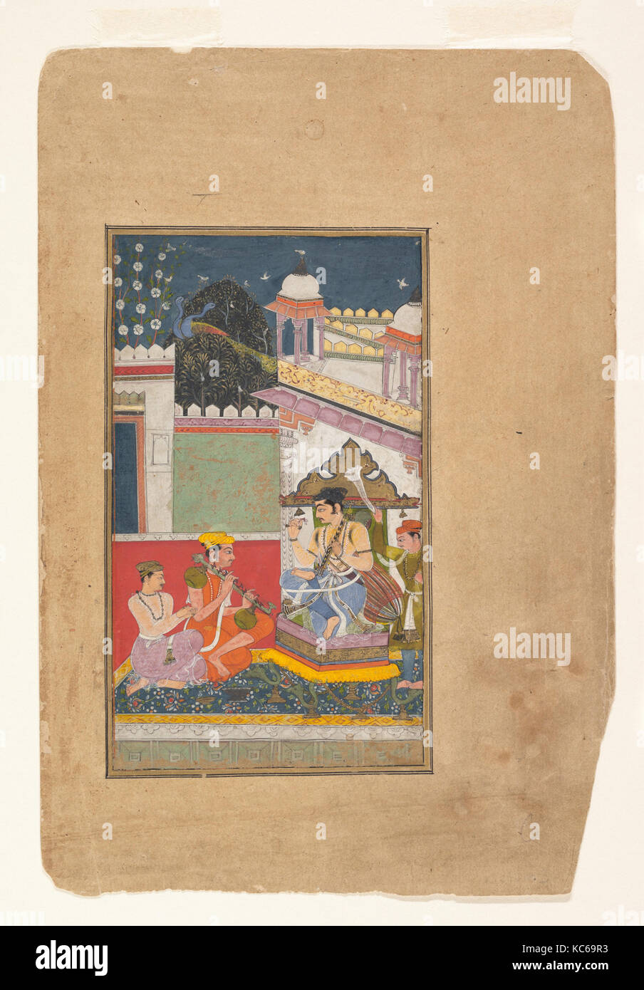 Shri Raga: Folio aus einem ragamala Serie (Garland musikalischer Modi), Mitte des 17. Jahrhunderts Stockfoto