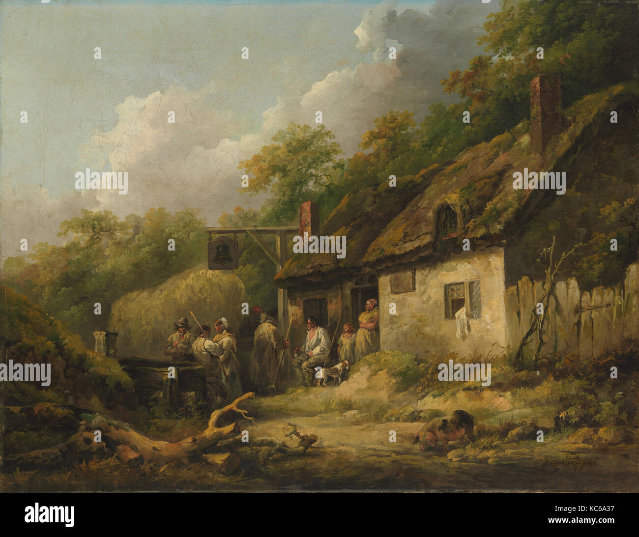 Das Bell Inn, Ende 1780, Öl auf Leinwand, 20 1/2 x 26 1/4 in. (52,1 x 66,7 cm), Gemälde, George Morland, britischer, London 1763 Stockfoto