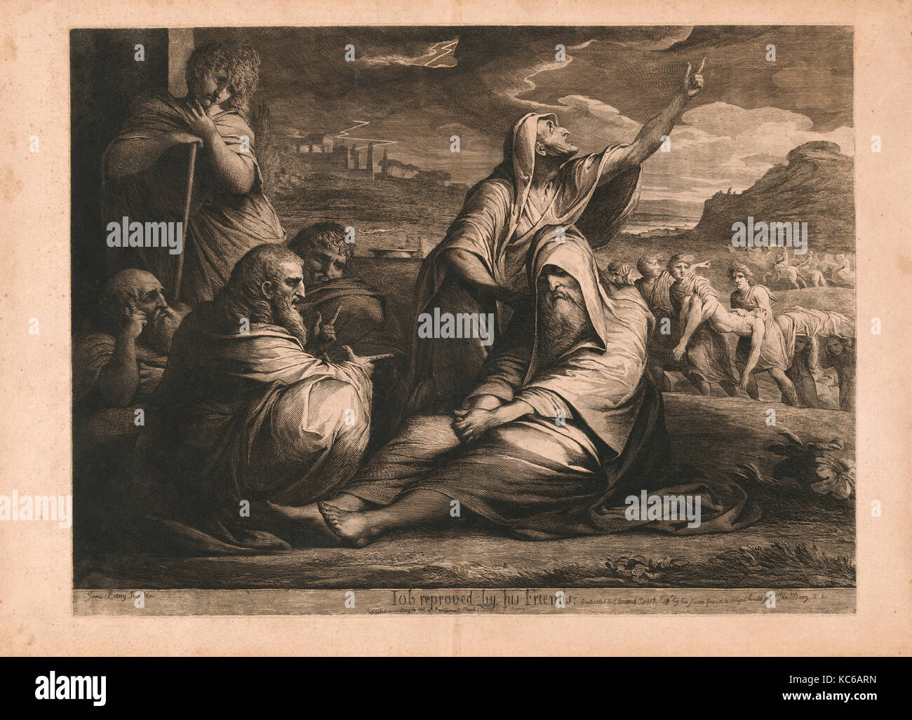 Zeichnungen und Drucke, Drucken, Job gestraft durch seine Freunde, Künstler, James Barry, Irland, Cork 1741 - 1806 London, Barry, James, 1741 Stockfoto