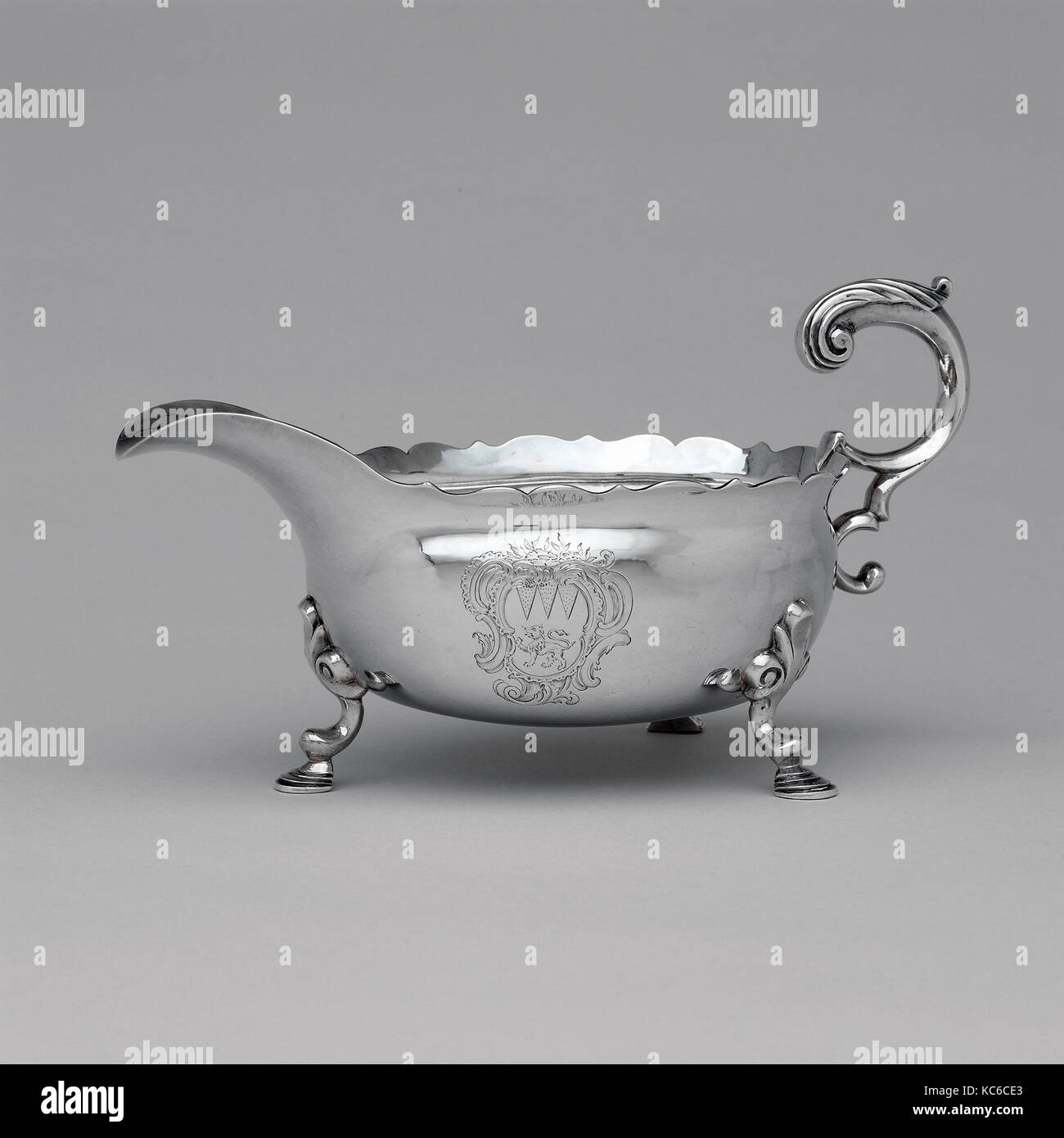 Sauceboat, 1750-55, in Philadelphia, Pennsylvania, USA, US-amerikanischen, Silber, 4 5/16 x 8 x 4 1/8 in. (11 x 20.3 x 10. Stockfoto