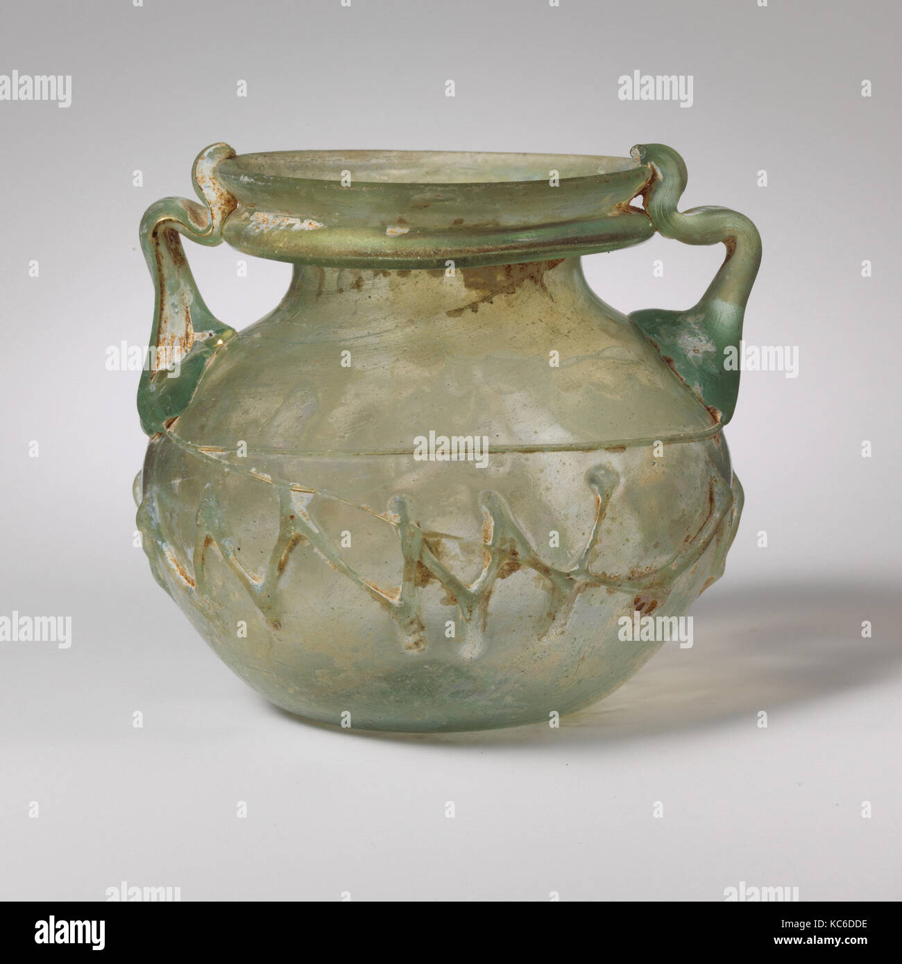 Glas zwei-jar behandelt, Imperial, 3./4. Jahrhundert n. Chr., Römische, Palästinensischen, Glas, geblasen und schleppte, H.: 3 7/8 in. (9,8 cm Stockfoto