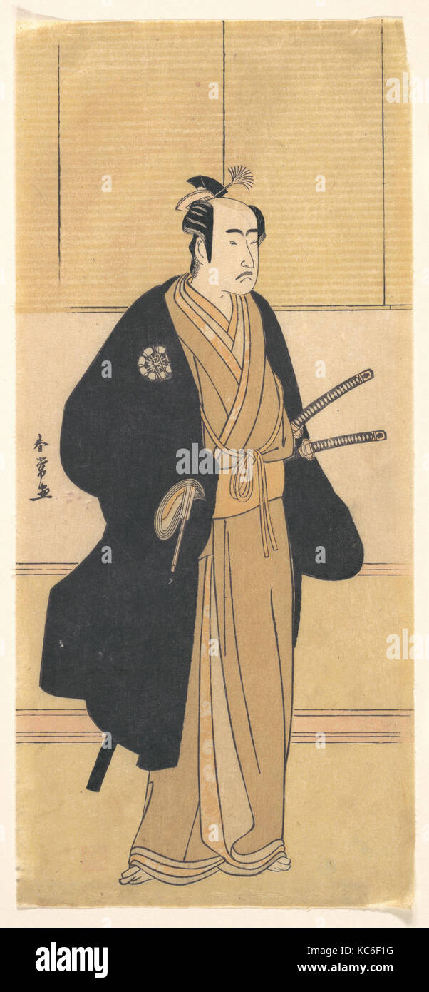 Ein unbekannter Schauspieler in die Rolle eines Samurai, Katsukawa Shunjō, 1700 - 1787 Stockfoto
