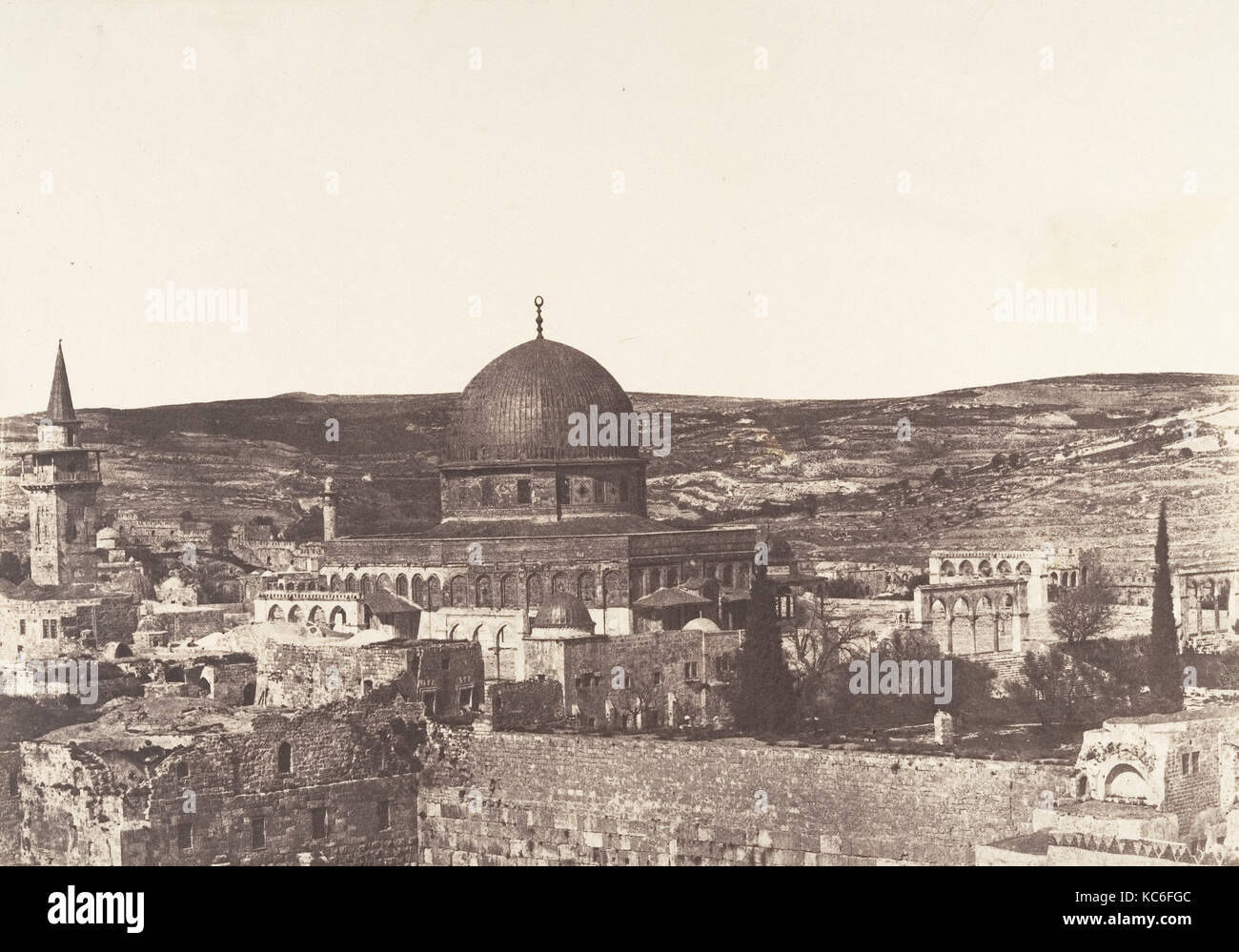 Jérusalem, Mosquée d'Omar, Côté ouest, Auguste Salzmann, 1854 Stockfoto
