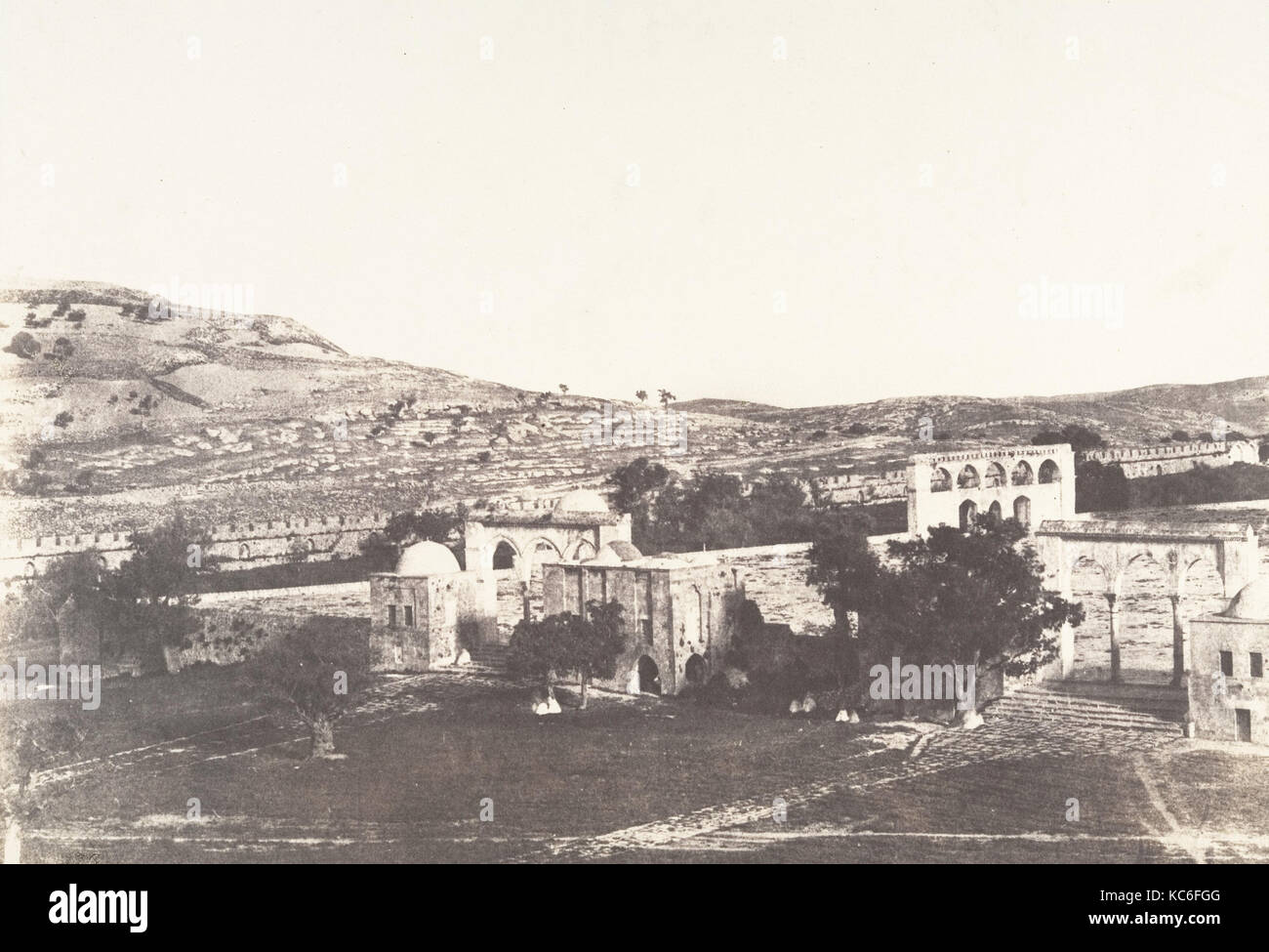 Jérusalem, Mosquée d'Omar, Côté Est, Intérieur de l'enceinte, 2, Auguste Salzmann, 1854 Stockfoto
