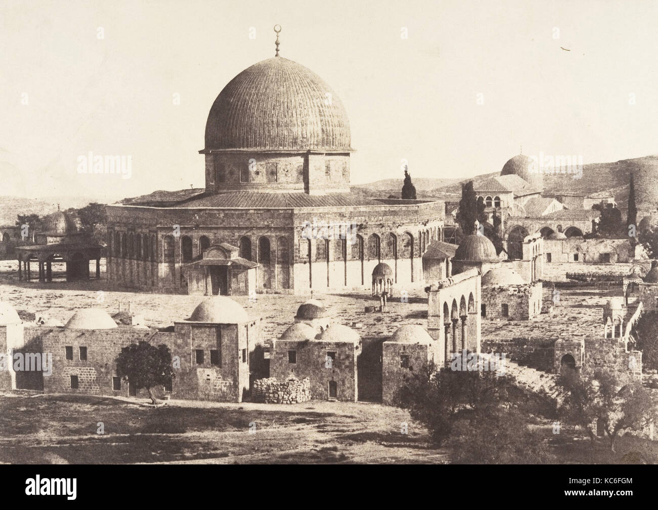 Jérusalem, Mosquée d'Omar, Côté Nord, Intérieur de l'enceinte, Auguste Salzmann, 1854 Stockfoto