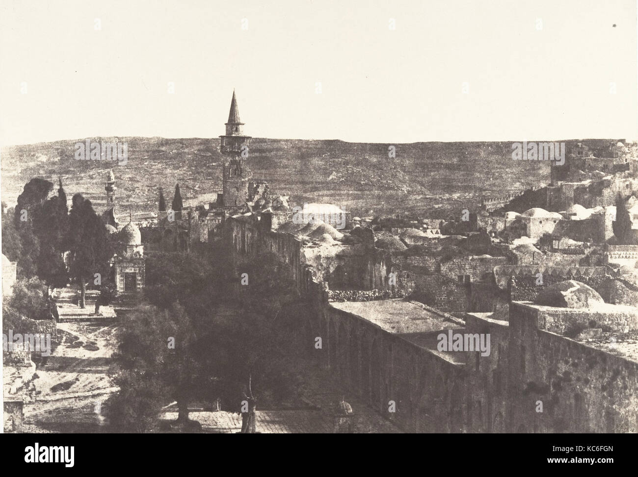 Jérusalem, Mosquée d'Omar, Côté Ouest, Intérieur de l'enceinte, Auguste Salzmann, 1854 Stockfoto