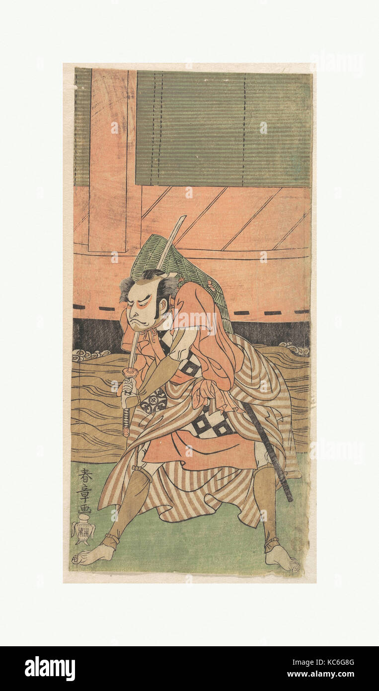 Die erste Nakamura Nakazo als Samurai, Katsukawa Shunshō, Ca. 1770 Stockfoto
