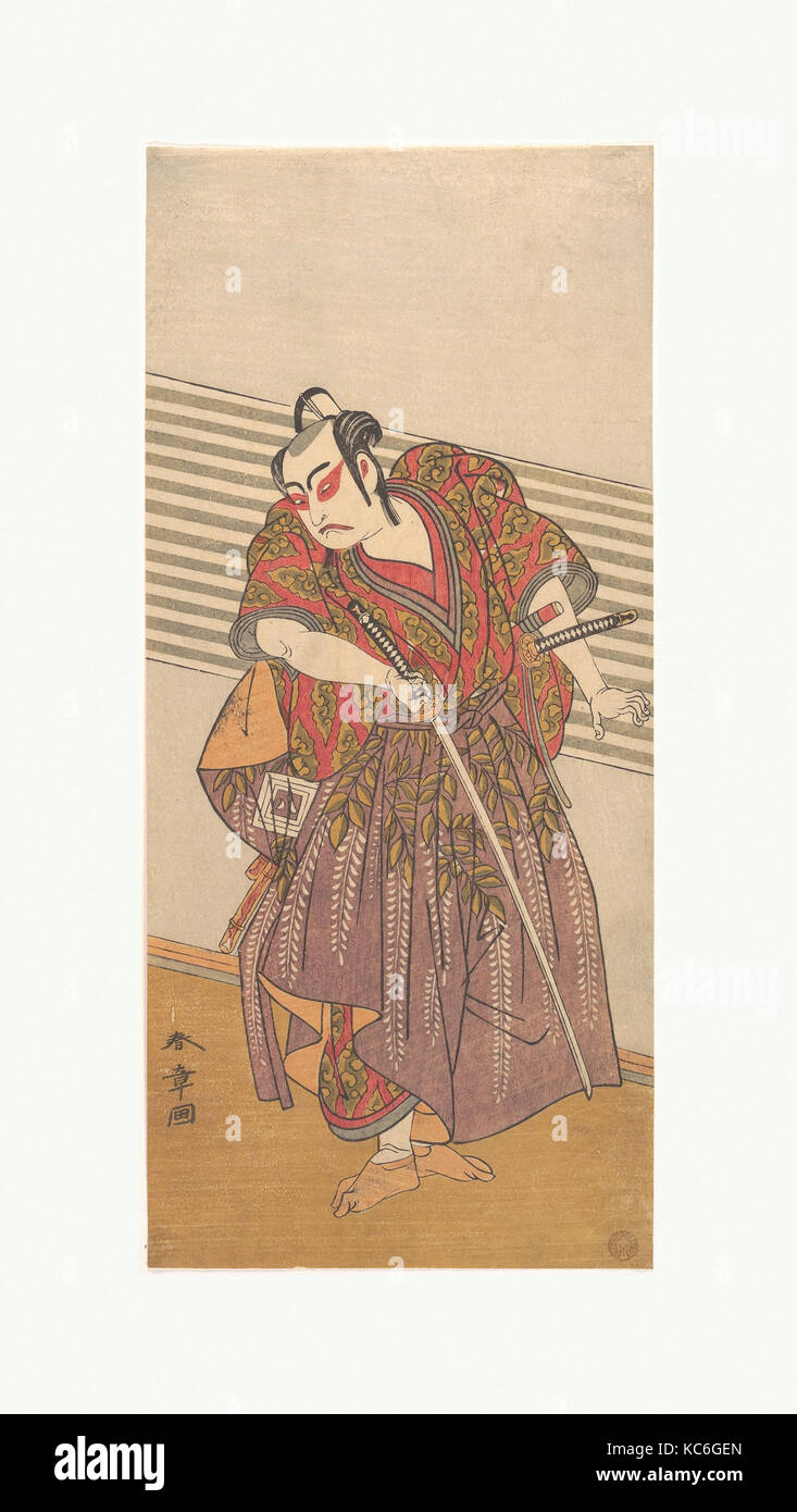 Die zweite Ichikawa Yaozo als Samurai, Katsukawa Shunshō, vermutlich 1773 Stockfoto