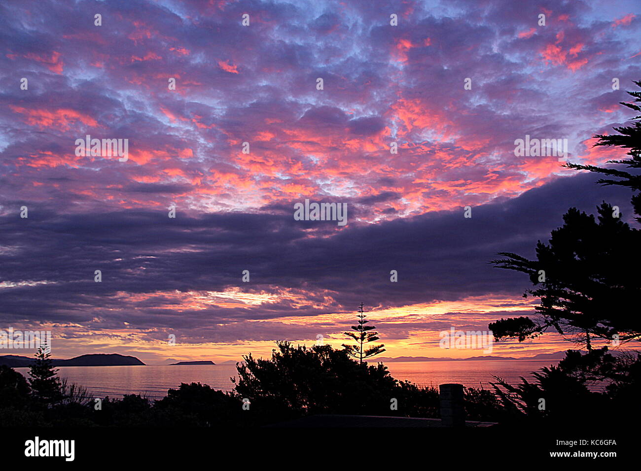 Kapiti, Neuseeland Sonnenuntergänge Stockfoto