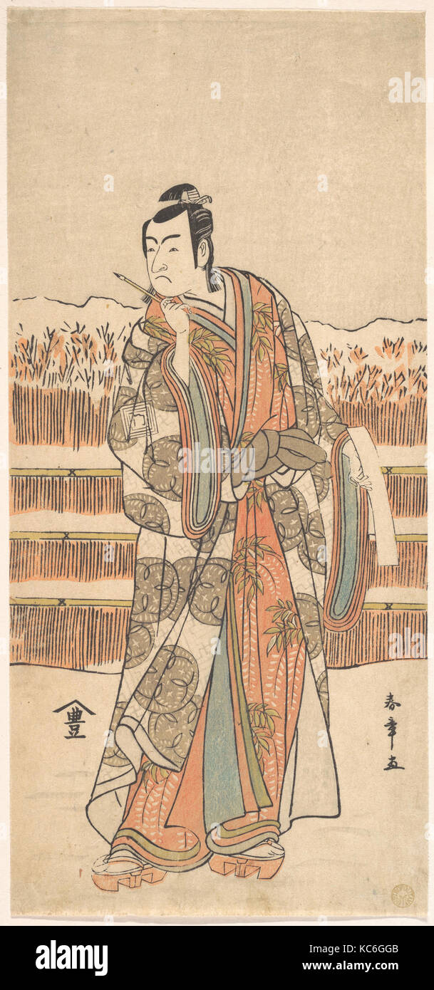 Die zweite Ichikawa Monnosuke als Mann von hohem Rang im Schnee, Katsukawa Shunshō, Ca. 1786 - 87 Stockfoto