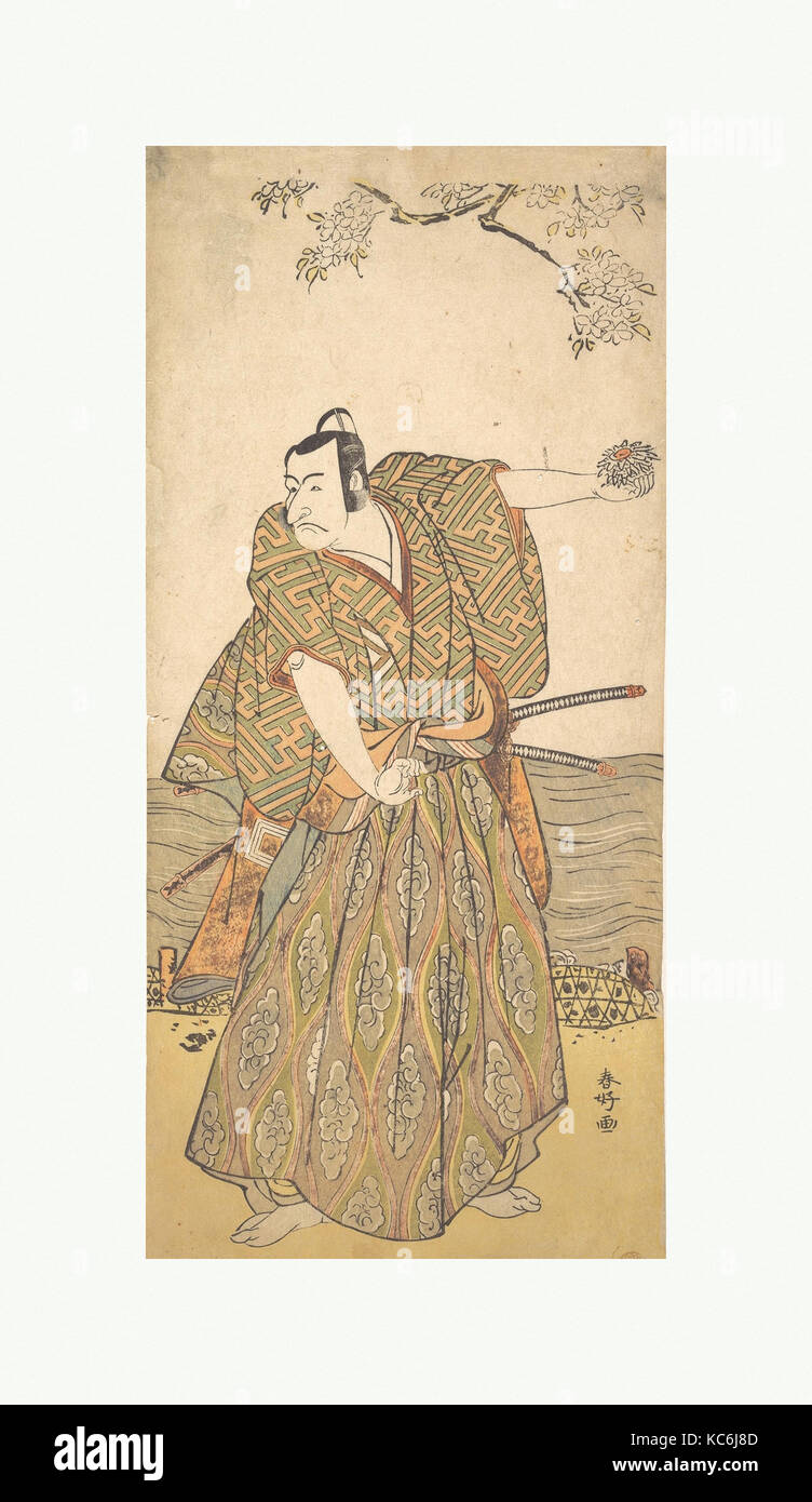 Die fünfte Ichikawa Danjuro als Samurai, Katsukawa Shunkō, Ca. 1780 - 85 Stockfoto