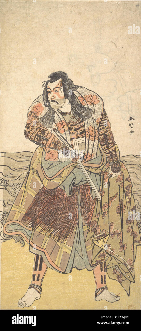 Die fünfte Ichikawa Danjuro als Samurai, Katsukawa Shunkō, Ca. 1785 Stockfoto