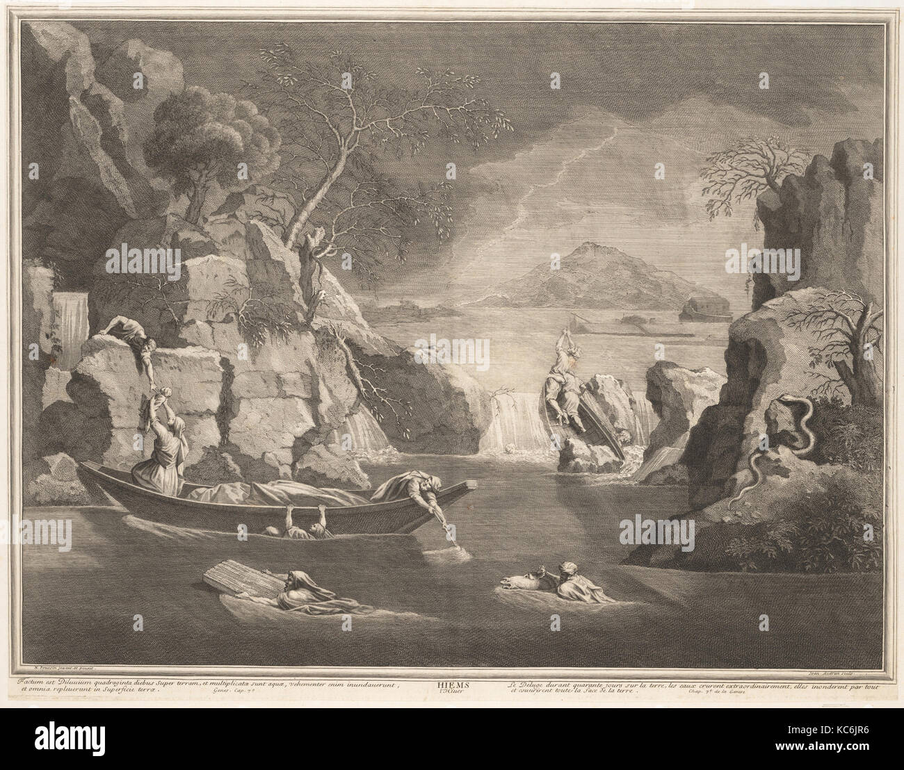 Winter, n.d., Gravieren, Blatt: 18 7/16 x 23 11/16 in. (46,8 x 60,2 cm), Drucke, nachdem Nicolas Poussin (Französisch, Les Andelys 1594 Stockfoto