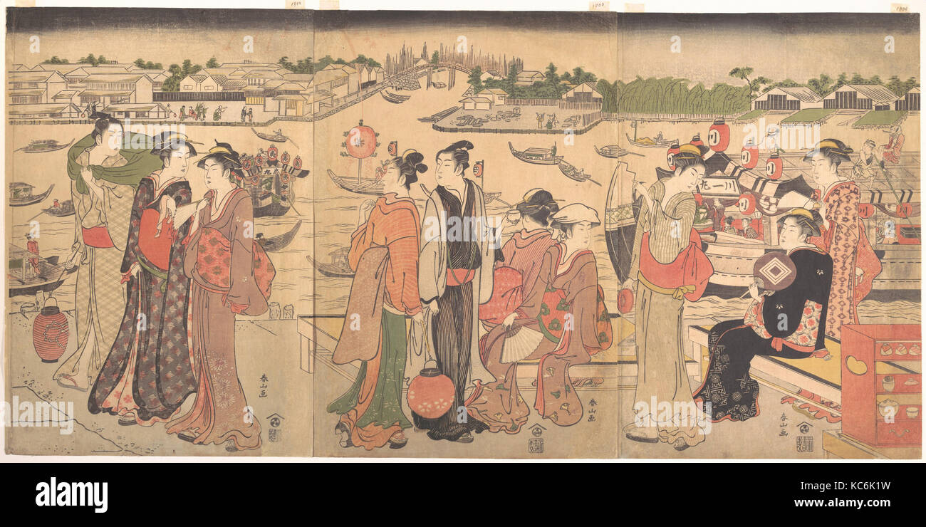 Festival durch die Sumida River, Katsukawa Shunzan, Ende des 18. Jahrhunderts Stockfoto