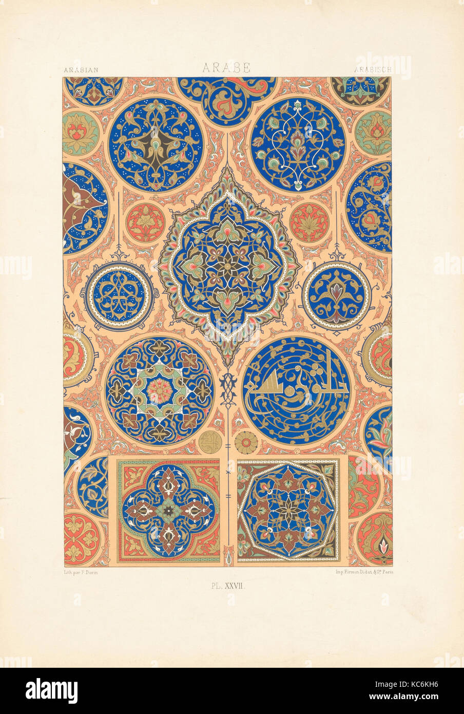 L'Ornement Polychrome, Albert-Charles - Auguste Racinet, 1869 Stockfoto