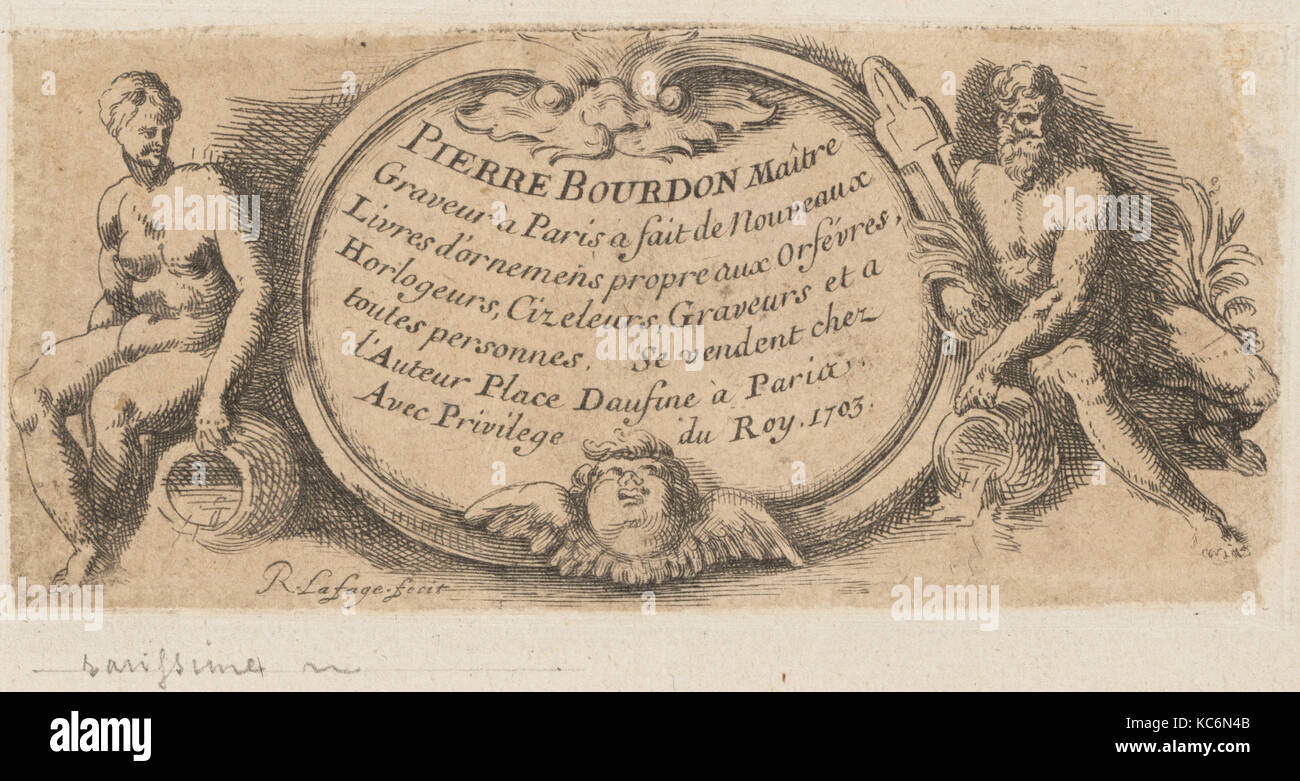 Essais de Gravûre: Livre Premier Livre Zweite, Livre Troisieme, R. Lafage, 1703 - 8. Stockfoto