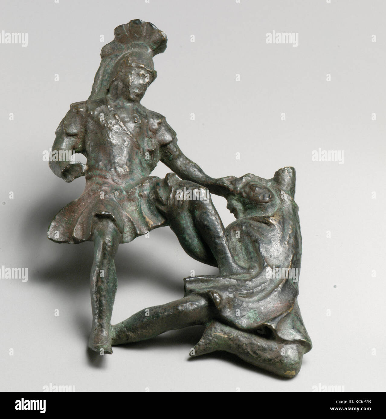 Bronze Relief eines römischen Soldaten und ein Barbar, Ca. Chr. 200 Stockfoto