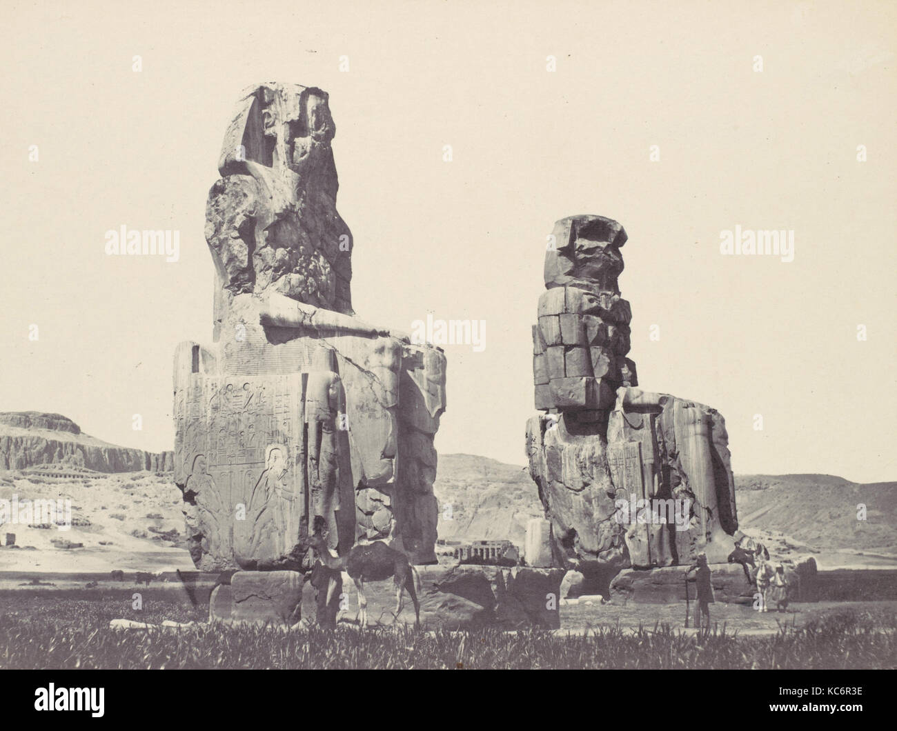Die Statuen von Memnon. Ebene von Theben, Francis Frith, 1857 Stockfoto
