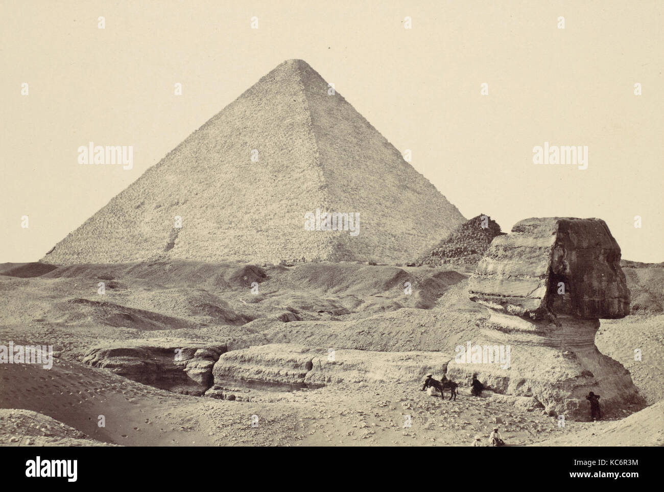 Die Sphynx und Große Pyramide, Geezeh, Francis Frith, 1857 Stockfoto