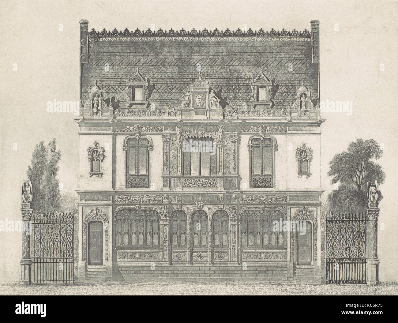 Maison Élevée Rue St. Georges par M. Renaud, Armand-Hippolyte-Louis Fizeau, Ca. 1841 Stockfoto