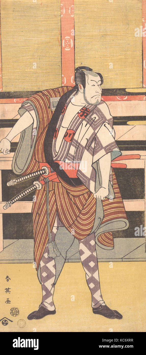 Der Schauspieler Ichikawa Danjuro V als Samurai, Katsukawa Shun'ei, 1785 Stockfoto