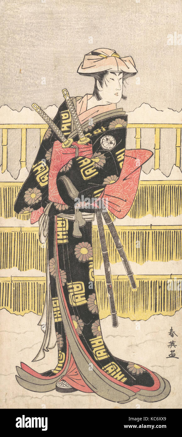 Segawa Kikunojo III als Samurai, Katsukawa Shun'ei, Ca. 1790 Stockfoto