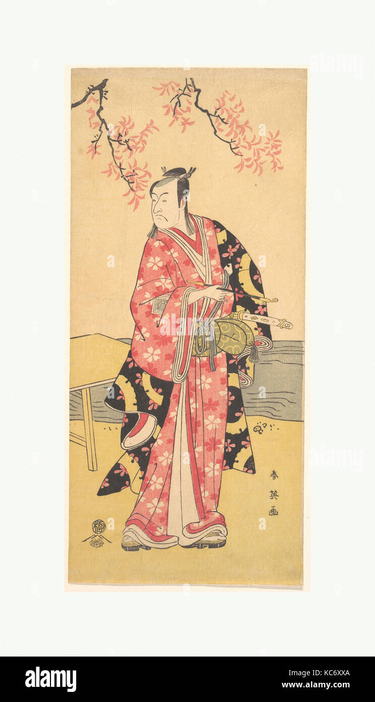 Der Schauspieler Ichikawa Monosuke II als Ritterlicher einfacher Bürger, Katsukawa Shun'ei, Ca. 1790 Stockfoto