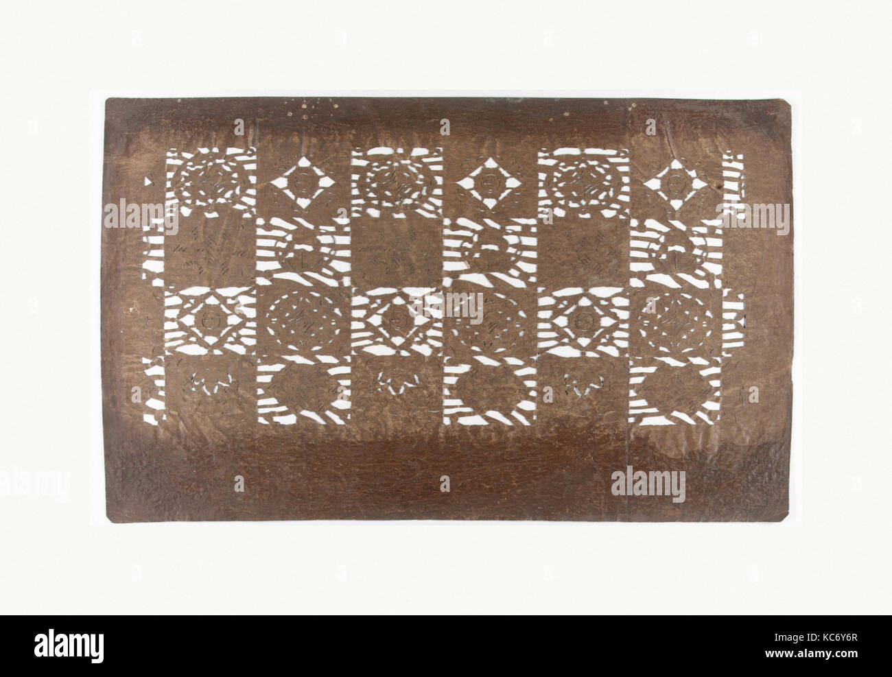 Schablone mit Muster von gefüllten Quadraten, 19. Jahrhundert Stockfoto