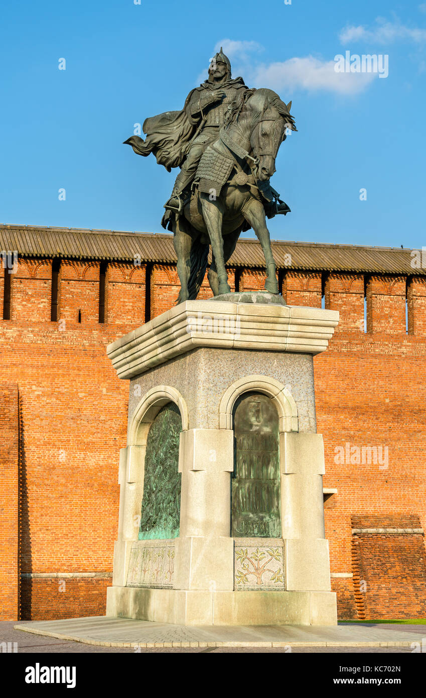 Reiterdenkmal zu Dmitri Donskoi in Kolomna, Moskauer Gebiet, Russland Stockfoto