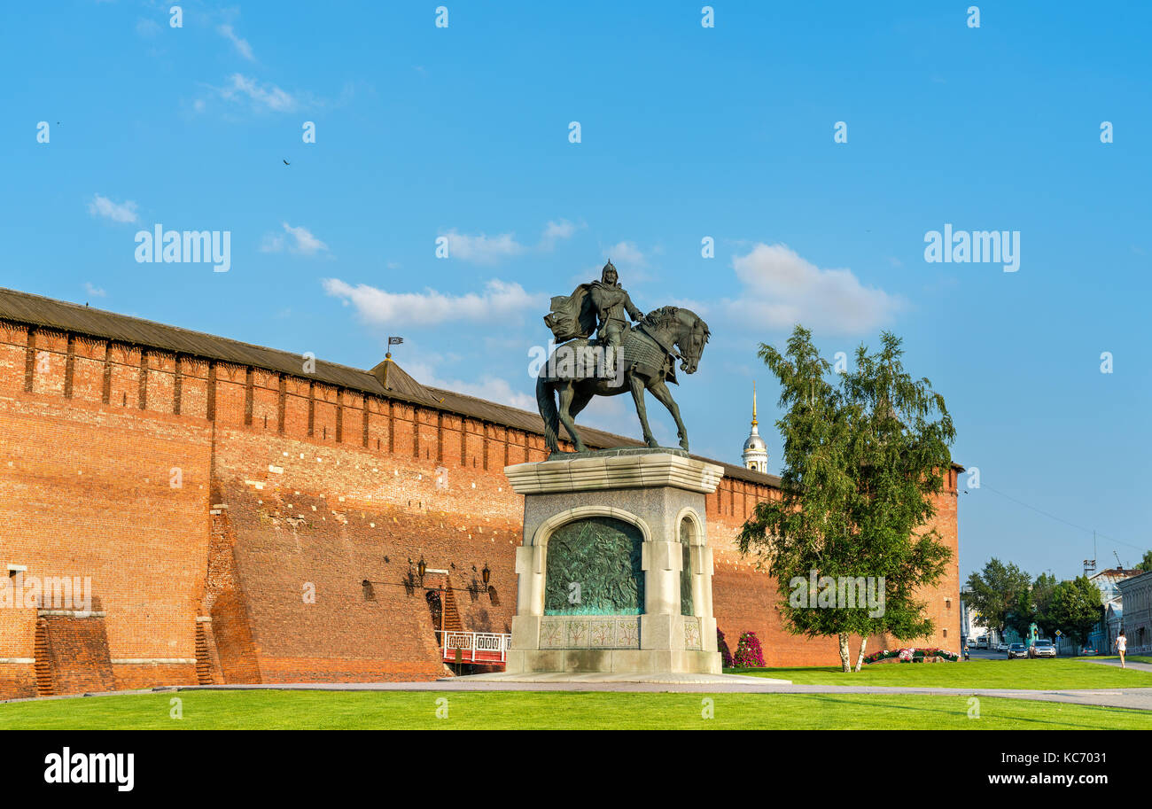 Reiterdenkmal zu Dmitri Donskoi in Kolomna, Moskauer Gebiet, Russland Stockfoto