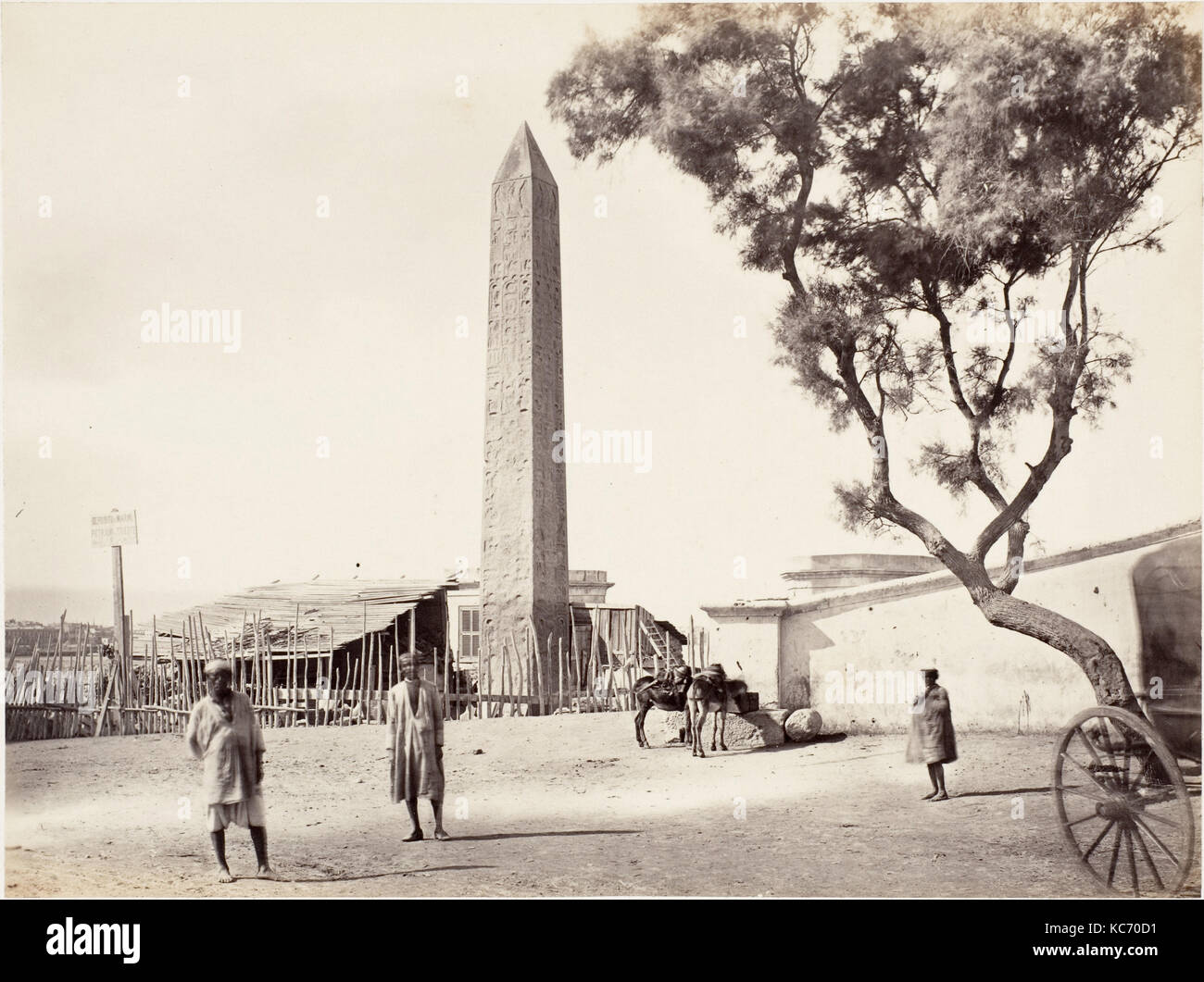 Ägyptischer Obelisk", Cleopatra's Needle," in Alexandria, Ägypten, zurückzuführen auf Francis Frith, Ca. 1870 Stockfoto