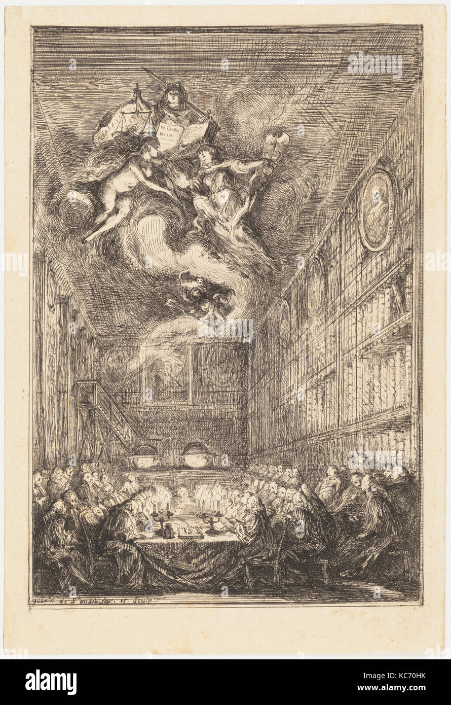Eine Konferenz der Rechtsanwälte, Gabriel de Saint-Aubin, 1776 Stockfoto