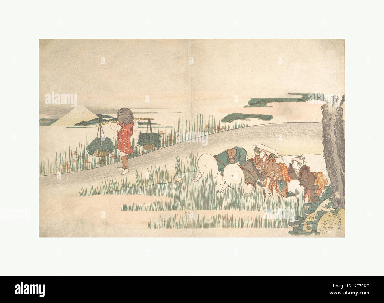 Frühling in den Reisfeldern, Katsushika Hokusai, Ca. 1795 Stockfoto